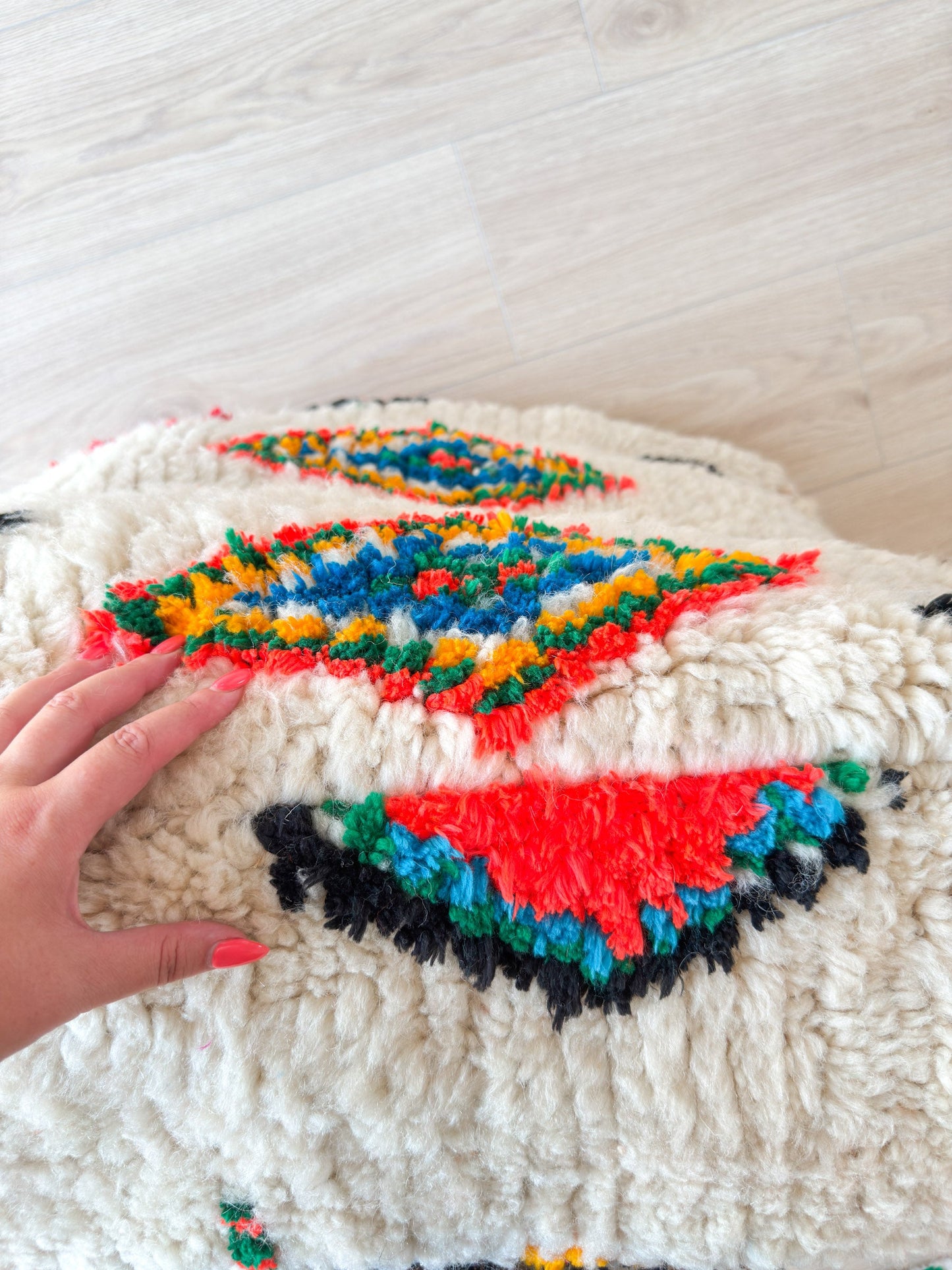 Moroccan pouf, colorful Berber pouf - 60 x 60 cm - n°48