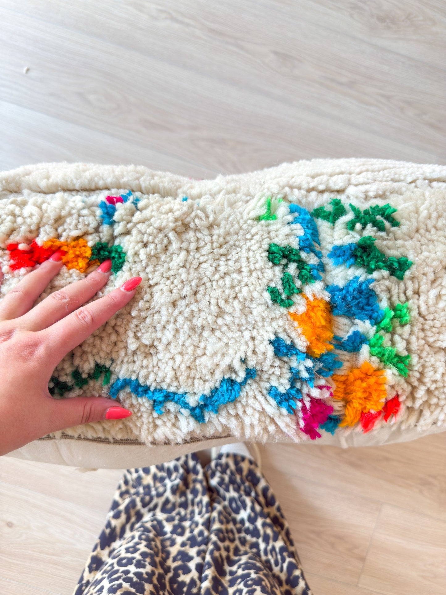 Moroccan pouf, colorful Berber pouf - 60 x 60 cm - n°58