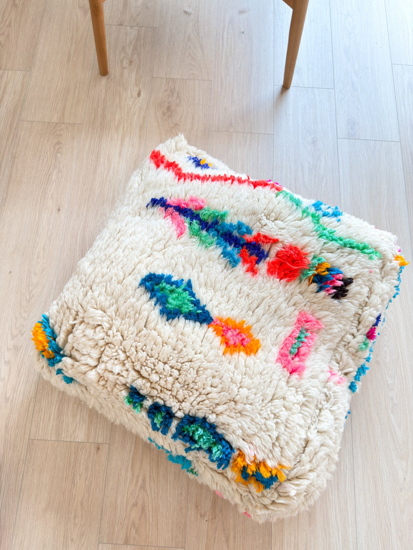 Moroccan pouf, colorful Berber pouf - 60 x 60 cm - n°52